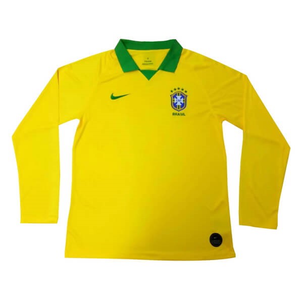 Camiseta Brasil 1ª ML 2019 Amarillo
